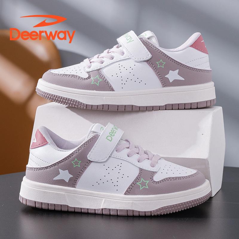 Delhui breathable classmates children's board shoes 2025 spring and autumn models leather lightweight boys and girls student version sports board shoe