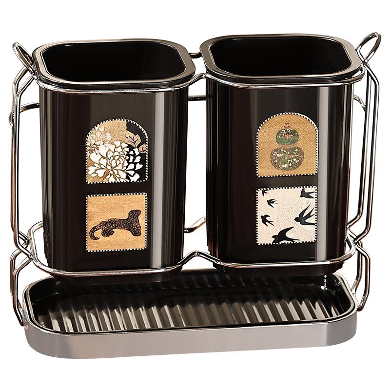 Punch-Free Wall-Mounted Chopstick & Spoon Holder - Multi-Functional Kitchen Draining Rack
