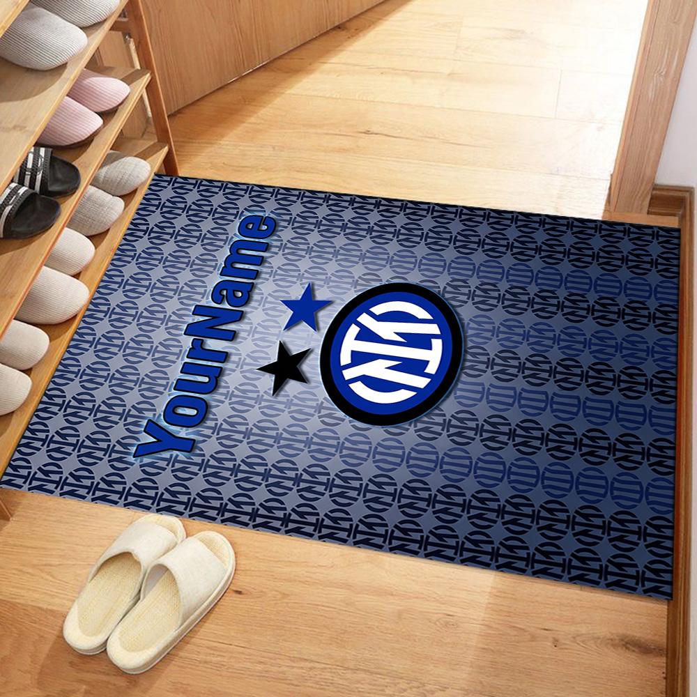 Inter Milan Customized Name Floor Rug Office Rug Perfect for Outdoor Foyer Game Room Living Rooms Antislip Carpet Decorate Offices
