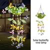 Waterproof Design Solar Butterfly Lamp Butterfly Decoration Solar Powered Solar Vine Lamp Vine Style Artificial Plant