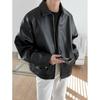 Giacca Baseball Casual da Uomo in Ecopelle Stile Coreano Primavera/Autunno Giacca Biker Semplice per Giovani