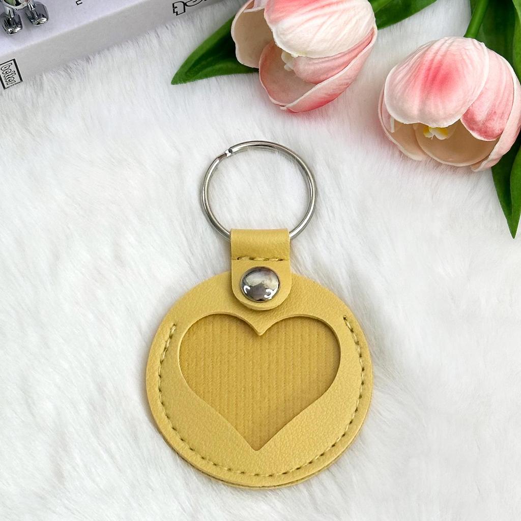 Leather Memorial Keychain & Case for Pet Hair - Photo Pendant Charm for Cats & Dogs