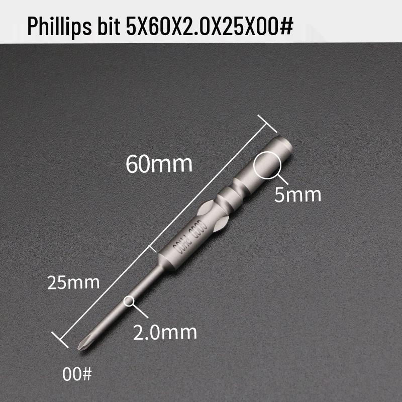 GOOD801 Electric Phillips Head Screwdriver Bit, 5mm Shank, 3mm Magnetic, 60mm Length