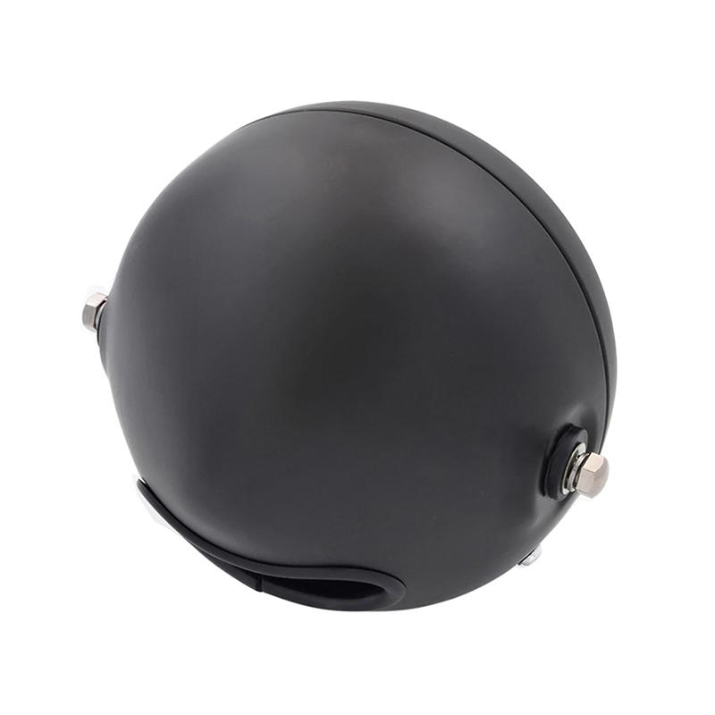 Black Metal Retro Headlight Round Motorcycle Grill Halogen Headlight Motorbike