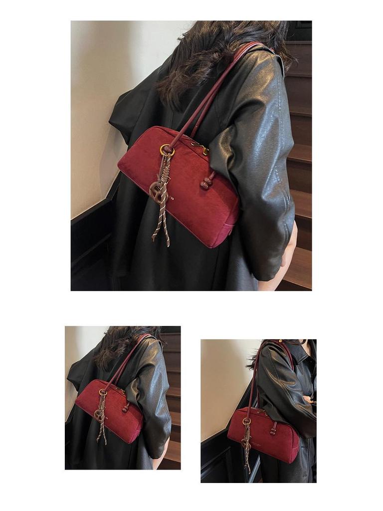 Women's Premium Suede Boston Bag - Large Capacity Crossbody