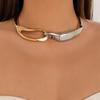 DIEZI  Vintage Multicolor Metal Choker Necklace Bangles For Women Punk Geometric Gold Silver Color 2025 New Hip Hop Jewelry Set