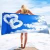 Love Series Pattern Seaside Vacation Beach Towel Swimming Bath Towel Microfiber Towel