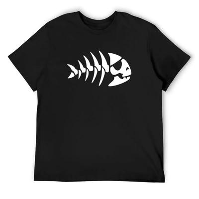 FSM - Flying Spaghetti Monster - Skeleton Fish - Dark T-Shirt Kawaii Clothes Short Sleeve Tee Affliction Shirts Men's T-shirts