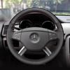 For Mercedes Benz W164 M-Class ML350 ML500 X164 GL-Class GL4 Hand-stitch Black  Leather Non-slip Car Steering Wheel Cover