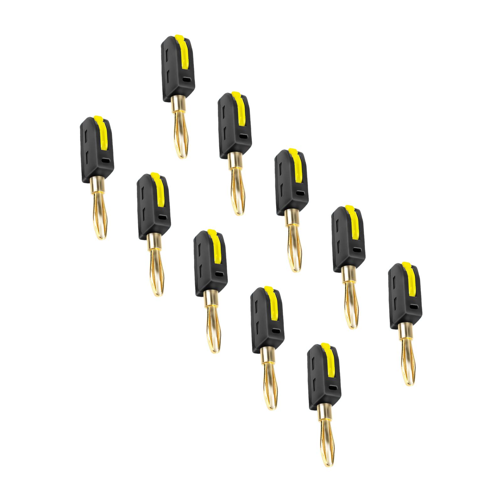 

10pcs Efficient 32A 4mm Banana Plug Solderless Quick Connect 4mm Banana Plug 32A High Current for Electrical Tools чорний