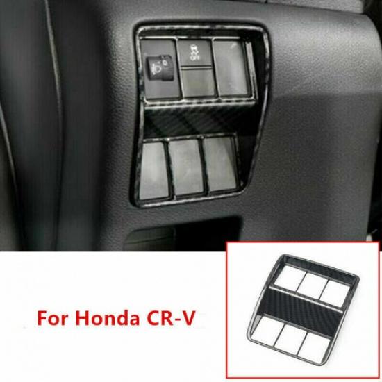 Carbon Fiber Headlight Adjustment Button Cover Trim For Honda CR-V CRV 2017-2022