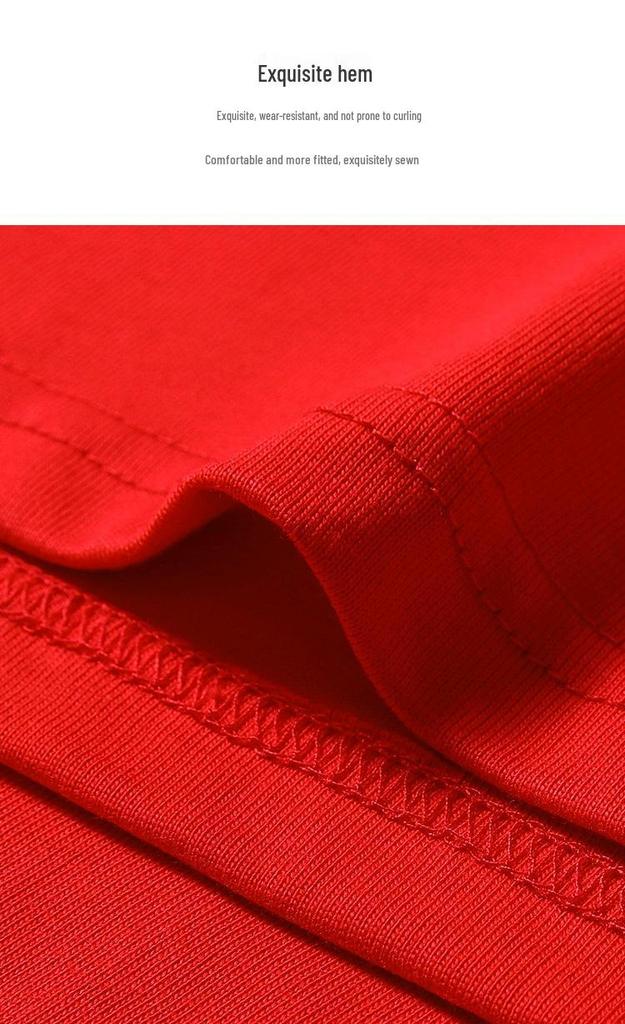 2026 Year of the Horse Red T-Shirt - Unisex Cotton Short Sleeve for Family Photos & New Year Greetings