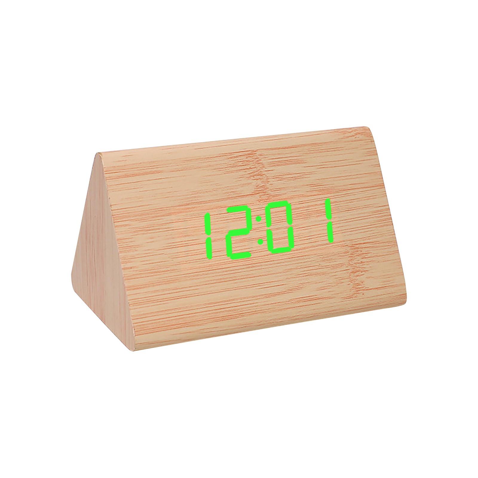 

Часы для спальни, Деревянный цифровой будильник, Регулируемая громкость, Диммер, Деревянное украшение для гостиной One Size