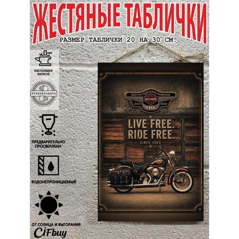 Vintage Metal Poster Motorcycle Decor 20x30 Cm