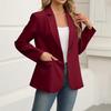 Women's Fashion Long Sleeve  Color Lightweight Casual Business Fit  Pocketed Cardigan Jacket