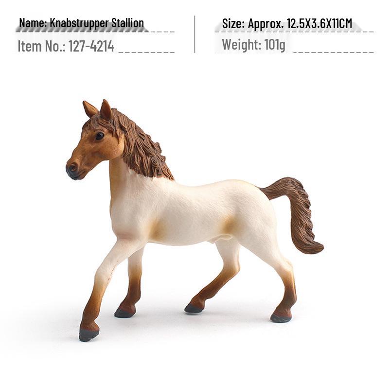 Junma Model Children's Cognitive Simulation of Akhal-Teke and Tennessee Walking Horse Stallion Ornament