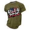 T-shirt da Uomo a Maniche Corte Girocollo Grafica Calcio USA 2026 Casual Vestibilità Larga Top per l'Uso Quotidiano