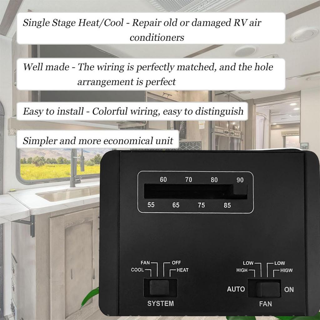 Effizienter Wohnmobil-Temperaturregler Thermostat Einstufige Heiz-/Kühlfunktion für Klimaanlagen der Mach-Serie