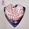 [BYSIFA] Women Scarf New Black Beige Silk Square Scarf Shawl Ladies Dot Prin Winter Scarves Bandana Spring Fall Head Scarfs Blue