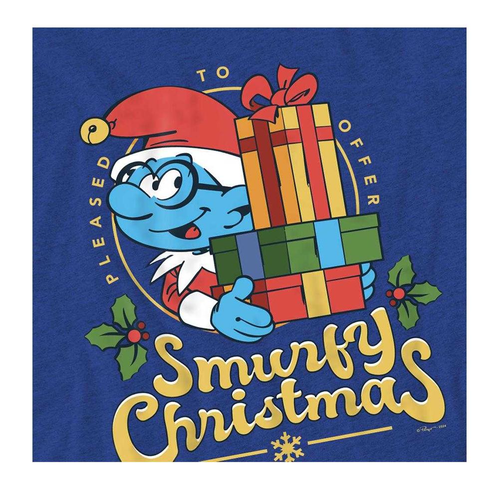 The Smurfs Unisex Adult Smurfy Christmas Christmas T-Shirt