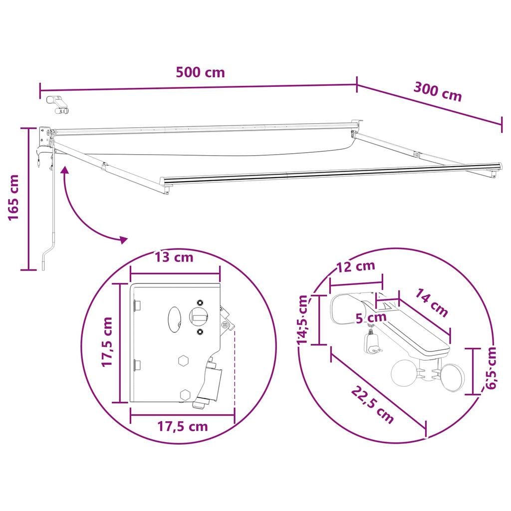Electric Retractable Awning Sand