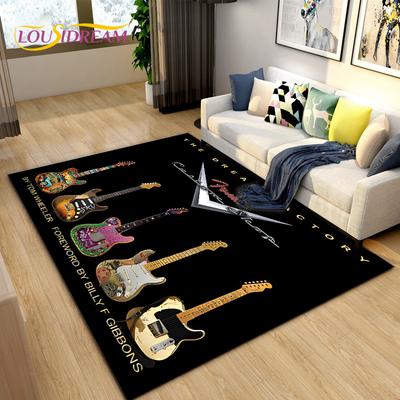 Classical Guitar Electric Guitar Bass Area Rug,Carpet Rug for Living Room Bedroom Decoration,Kids Play Soft Non-slip Floor Mats