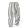 Men's Winter Fleece-Lined Thickened Straight-Leg Sweatpants with Zipper Cuffs, Export Quality Knitted Casual Pants