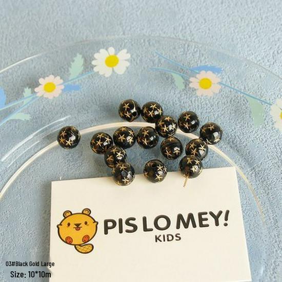 Retro 02 Gilded Beads: Transparent White Beading for DIY Jewelry & Accessories