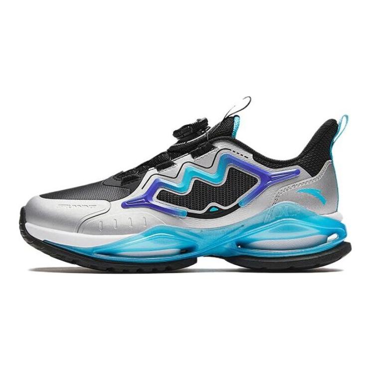 Anta Kids Non-Slip Shock Absorbing Wear-Resistant Breathable Low-Top Running Shoes Kids sneaker Black Blue 312345524N-4