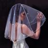 Short Wedding Veil for Bride White Floral Veil Wedding Event Veil Headpiece Engagement Event Formal Mesh Veil Headdress