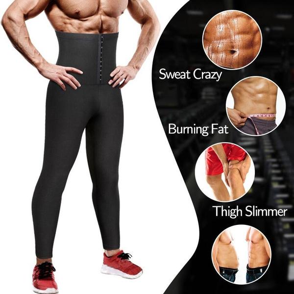 Men's Exercise Sweat Pants Exercise Tight Sauna Clothing High Waisted Corseted Abdominal Shaping Pants