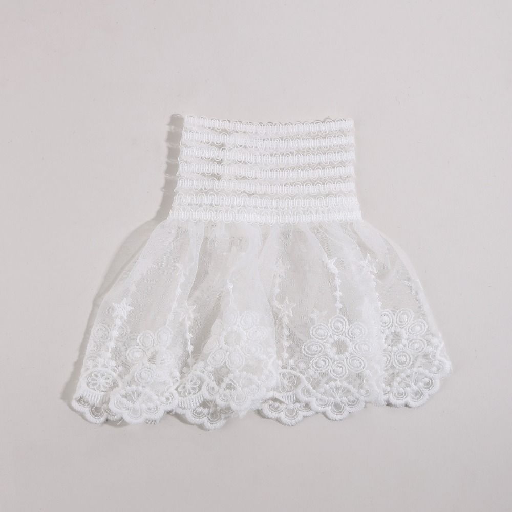 Pleated Elastic Sleeve Cuffs Double Layer Horn Cuffs Decoration Lace Sleeve  Women's Daily Wear