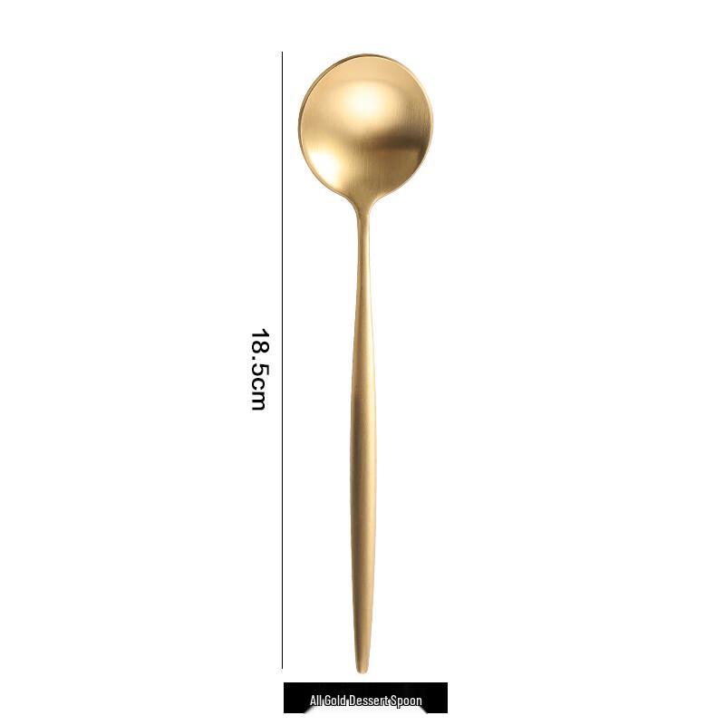Zhaoran 304 Stainless Steel Gold Dessert Spoon Set