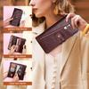CONTACT'S Genuine Leather Wallet Long Clutch Bag For Women Zipper Phone Pocket Coin Purse Quality Card Holder