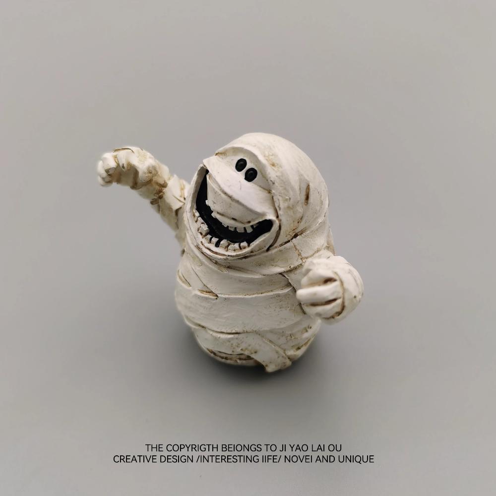 Bored Set Up A Happy Mummy Tabletop Interesting Funny Decorations Halloween Props Strange Small Gifts