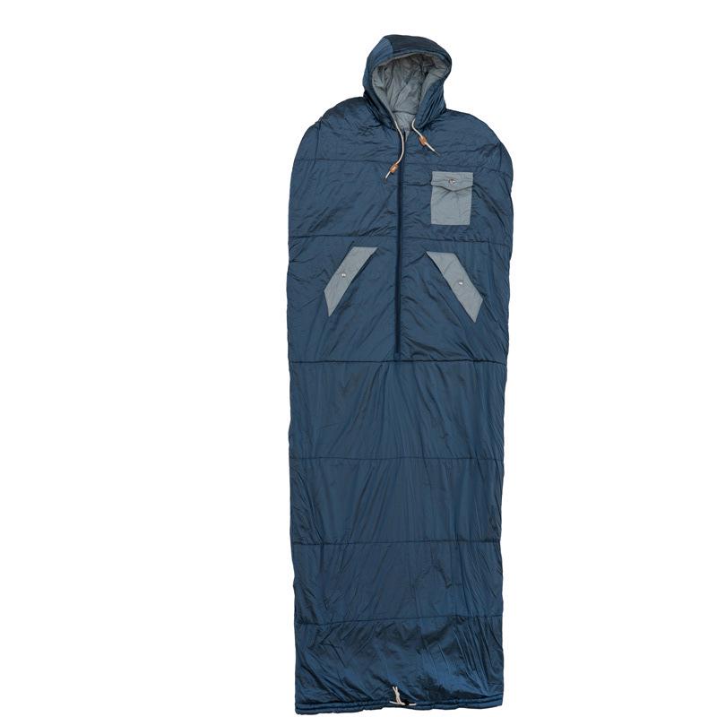 Cape de Camping Épaissie à Capuche d'Extérieur - Chaude, Coupe-Froid, Couleur Unie Sac de Couchage Adulte