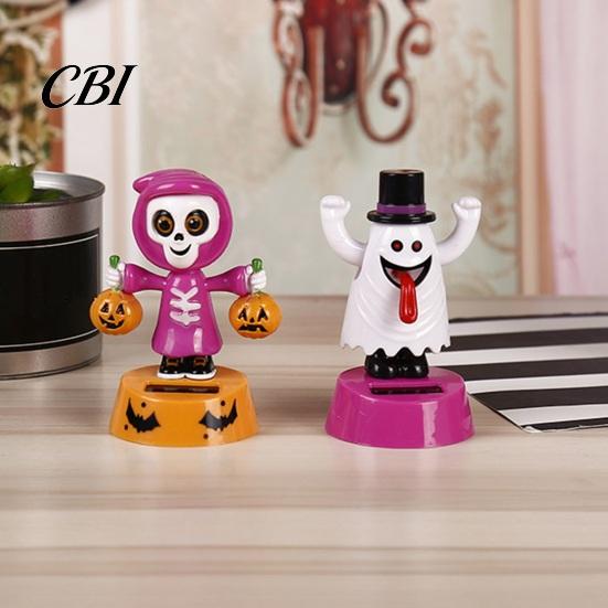 Halloween Auto Deko Solar Ornament, Cartoon Wackelndes Armaturenbrett Dekor, Lustiges Festliches Zubehör Schwingende Figur für Auto Haus Büro, Gruselige Party