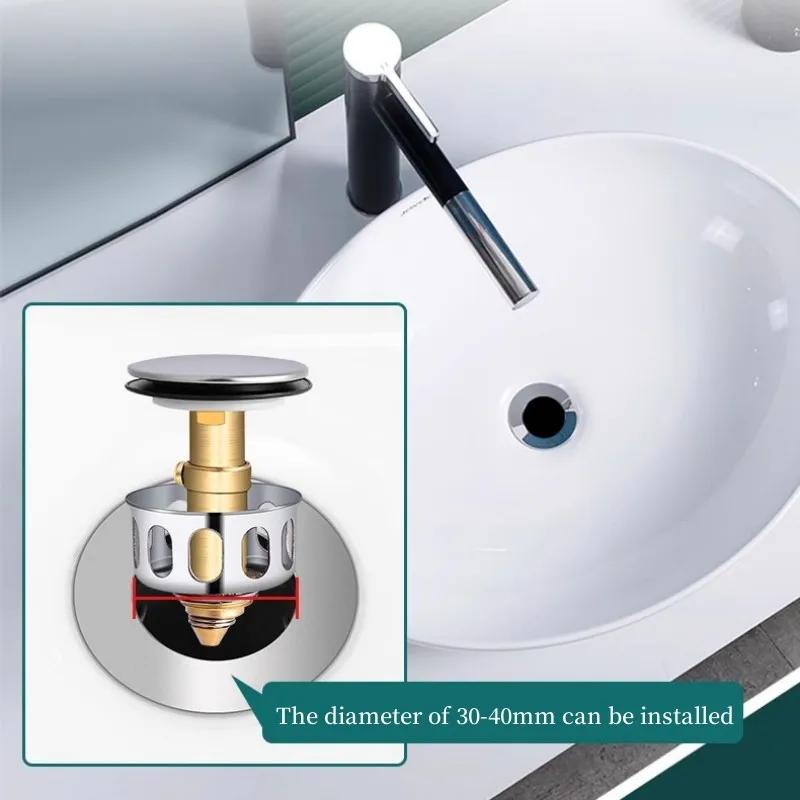 Basin Drains Universal Metal Filter Valve Pop-up Drainer Waste Stopper Bathtub Strainer Plug Hair Catchers Bathroom Accessories