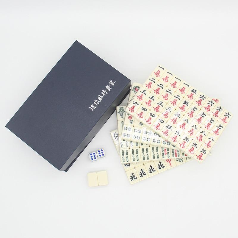 Compact Melamine Carved Mahjong Set for Dorms & Travel Entertainment
