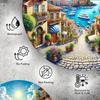 Metal Wall Art Fantasy Village Sign Round Decor for Home Halloween