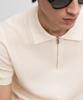 Masimodutti Zipper Collar Knit Polo Sweater