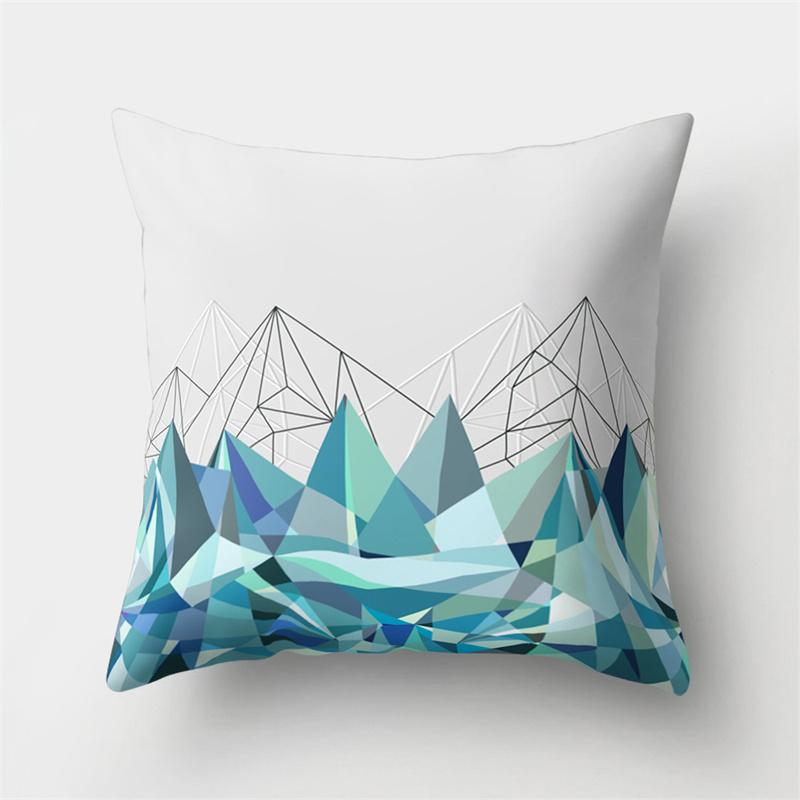 Abstract Mountain Landscape Geometric Printing Pattern Pillow Case Home Living Room Sofa Decoration Pillow Case