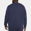 Nike Sportbekleidung Club Fleece Rundhals-Sweatshirt Midnight Navy/Weiß Unisex Streetwear BV2662-410