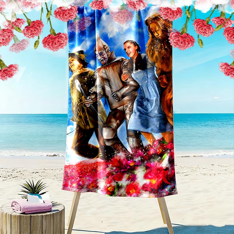 Fantasy Journey Through Oz beach towel Beach towel for vacation photos beach swim quick-drying swim towel Outdoor pool towel Outdoor picnic beach mat