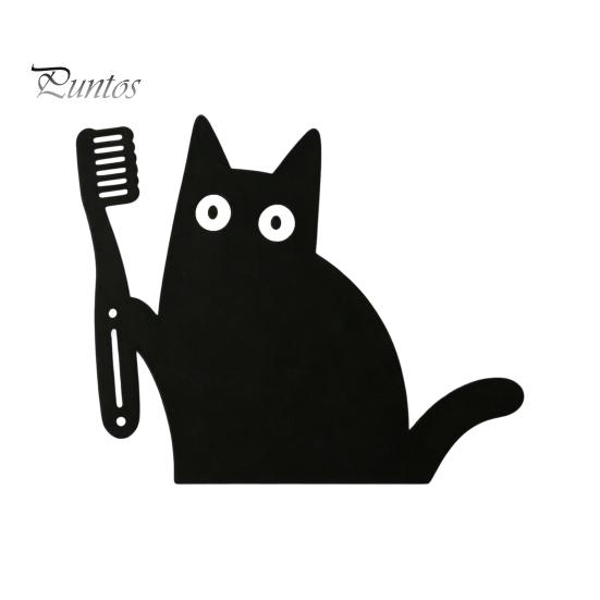 Holiday Door Accents Nosy Black Cat Topper Decor, Halloween Corner Acrylic Home Decor Top Figurine for Bathroom Bedroom Gift Lovers Mysterious