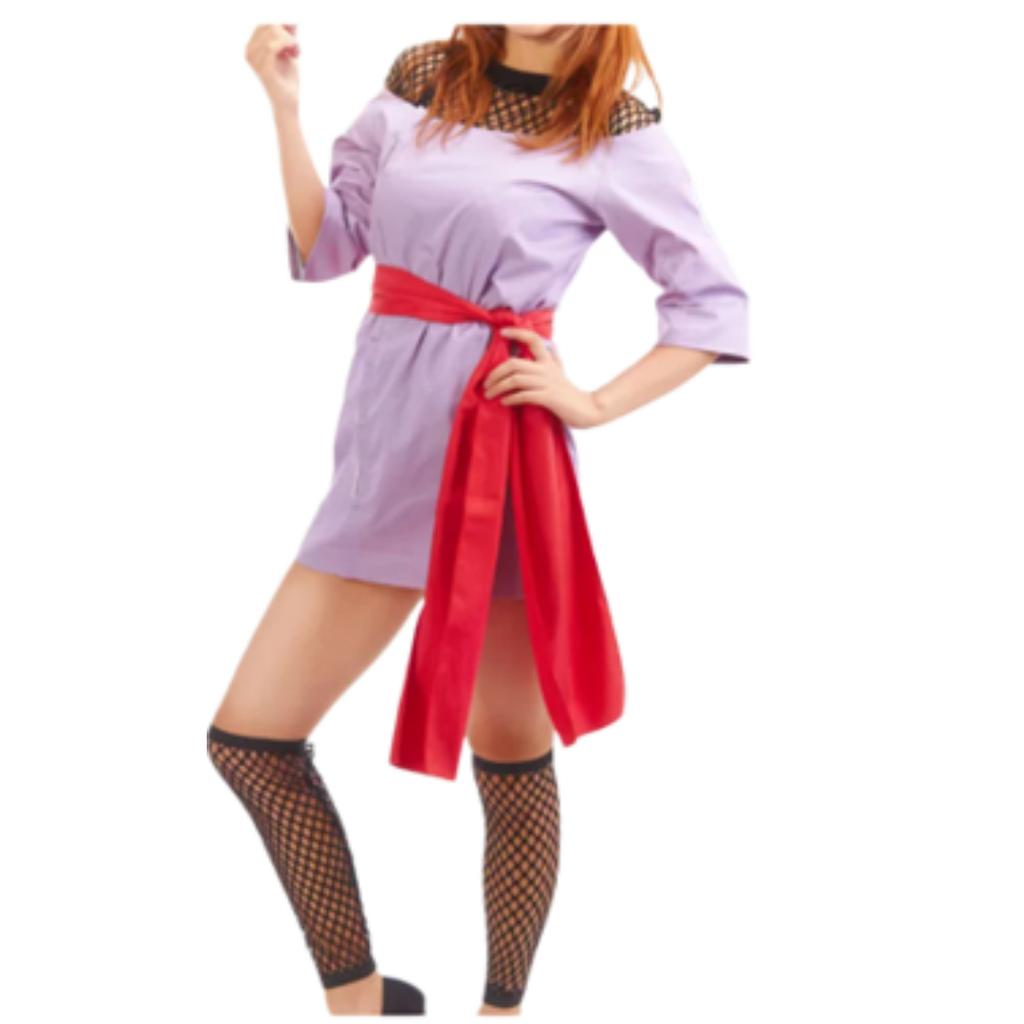 Uniforme Cosplay di Temari di Naruto Shippuden, Costume Completo da Kunoichi del Villaggio della Sabbia per Festa Anime