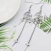 Pentagram Sword Earrings Silver Plated Hug Hoop Pendant Witch Jewelry Pagan Wikentaro Gothic Emo Women's Gift