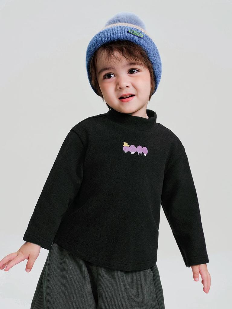 Girls' Winter Cartoon Fleece-Lined Base Layer Top, 2025 Collection