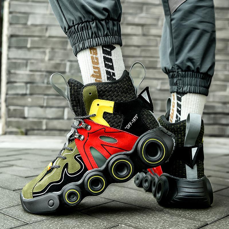 Europe station popular high-top shoes men's spring and autumn platform dad shoes ins trendy shoes foreign trade sports and leisure shoes