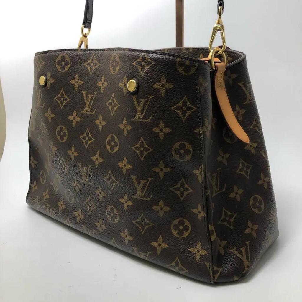 [Tweedehands] Montaigne Monogram Canvas en Leer Tote Tas Medium - Goed #1U106SK